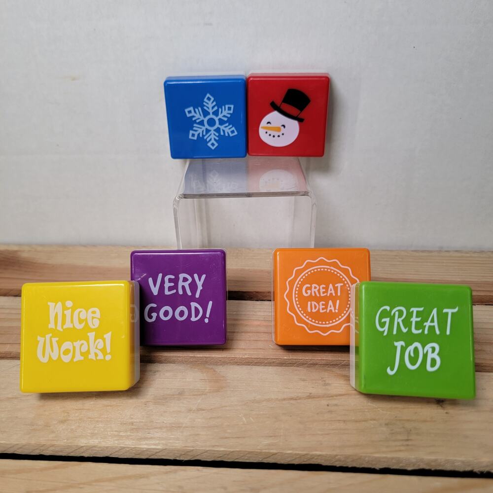 Set of 6 - 2" Positive & Winter Stamps